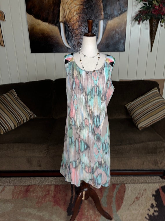 V Cristina Size Large Boho Beaded Dress