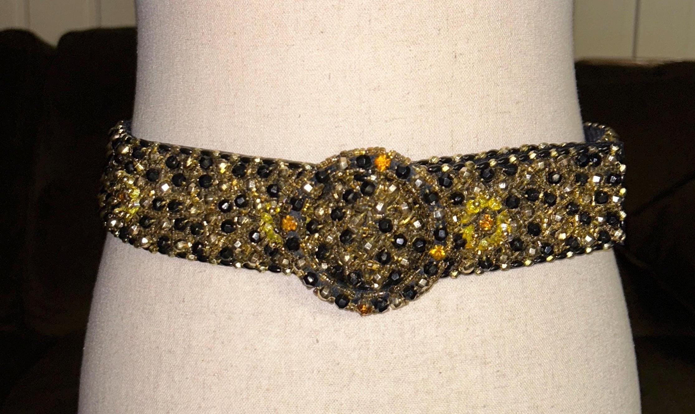 Jeweled Gold Belt - Etsy