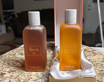 Harrods 81’~ Vintage~ 2 Bottles Bath Oil & Foam Bath (8.0 Fl. Oz.)~ New