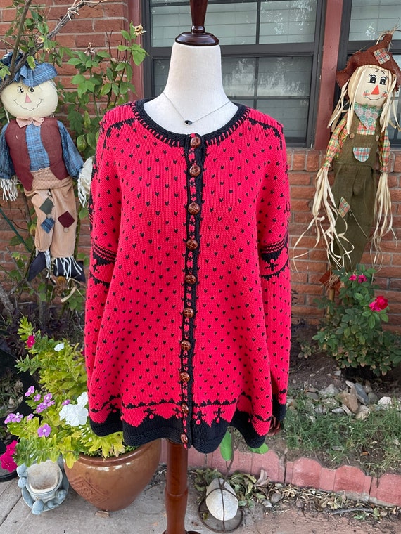 Cardigan Bay Hand Knitted Sweater 2X Gem