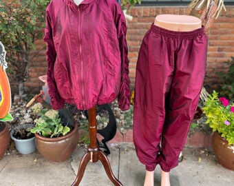 On Your Mark • Vintage • 1980’s • Burgundy • Track Suit • Jumper•. Size Medium • New