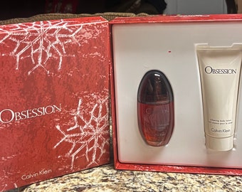 Calvin Klein • Obession • Mujer • Set de regalo de loción y perfume 3.4 EDP • Nuevo con caja