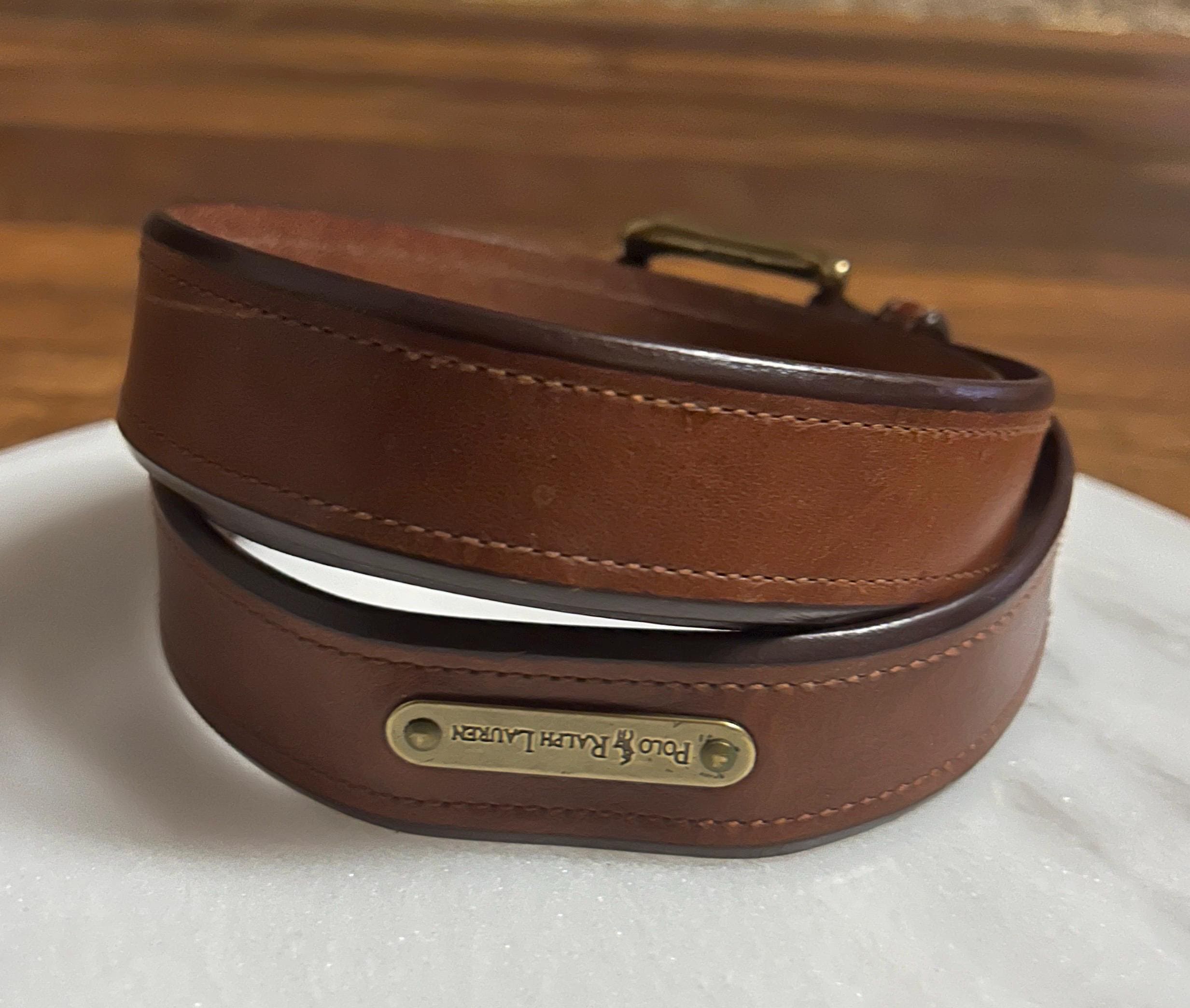Y2K Polo Ralph Lauren Italian Leather Belt with Solid Brass Buckle Equestrian-Buckle Leather Belt | Ralph Lauren main image 2