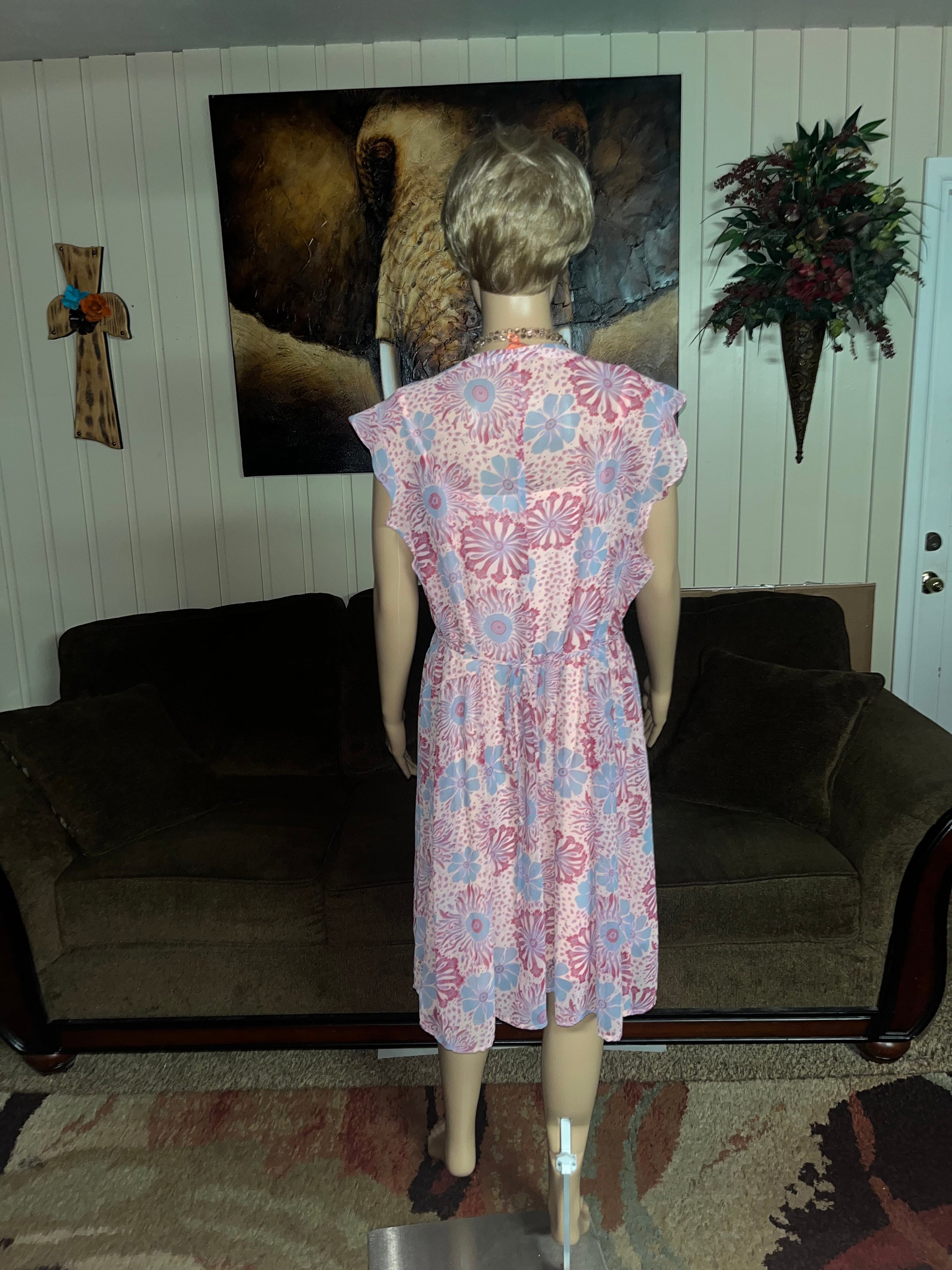 modcloth pink dress Pink Floral Swing Dress