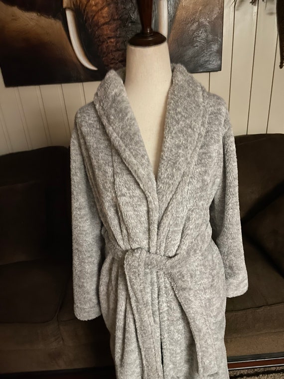Ambrielle Grey Size Small Plush Bath Robe Etsy New Zealand