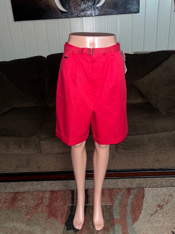 Chic Red Mom Shorts~ Size 14 (Vtg- New W/Tags - image 2