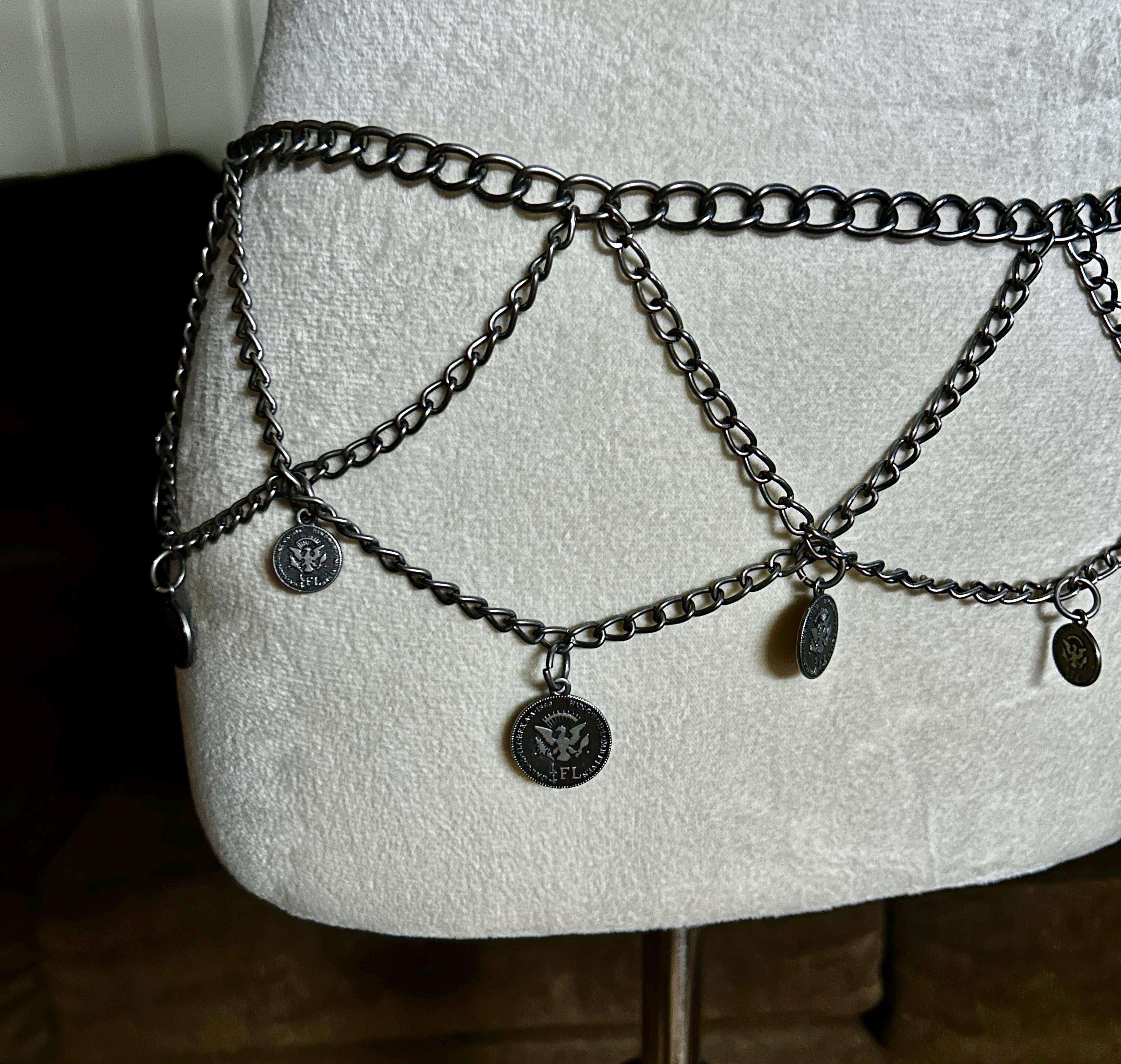 Hippy/belly Dance/gypsy ~ (waist: 40-46”) Silver Metal Chain  display picture 1