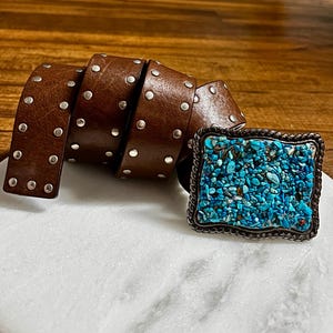 WCM New York Genuine Leather Patchwork Belt M Animal Print Wide Y2K Statement Wcm Belt - Etsy main image 4