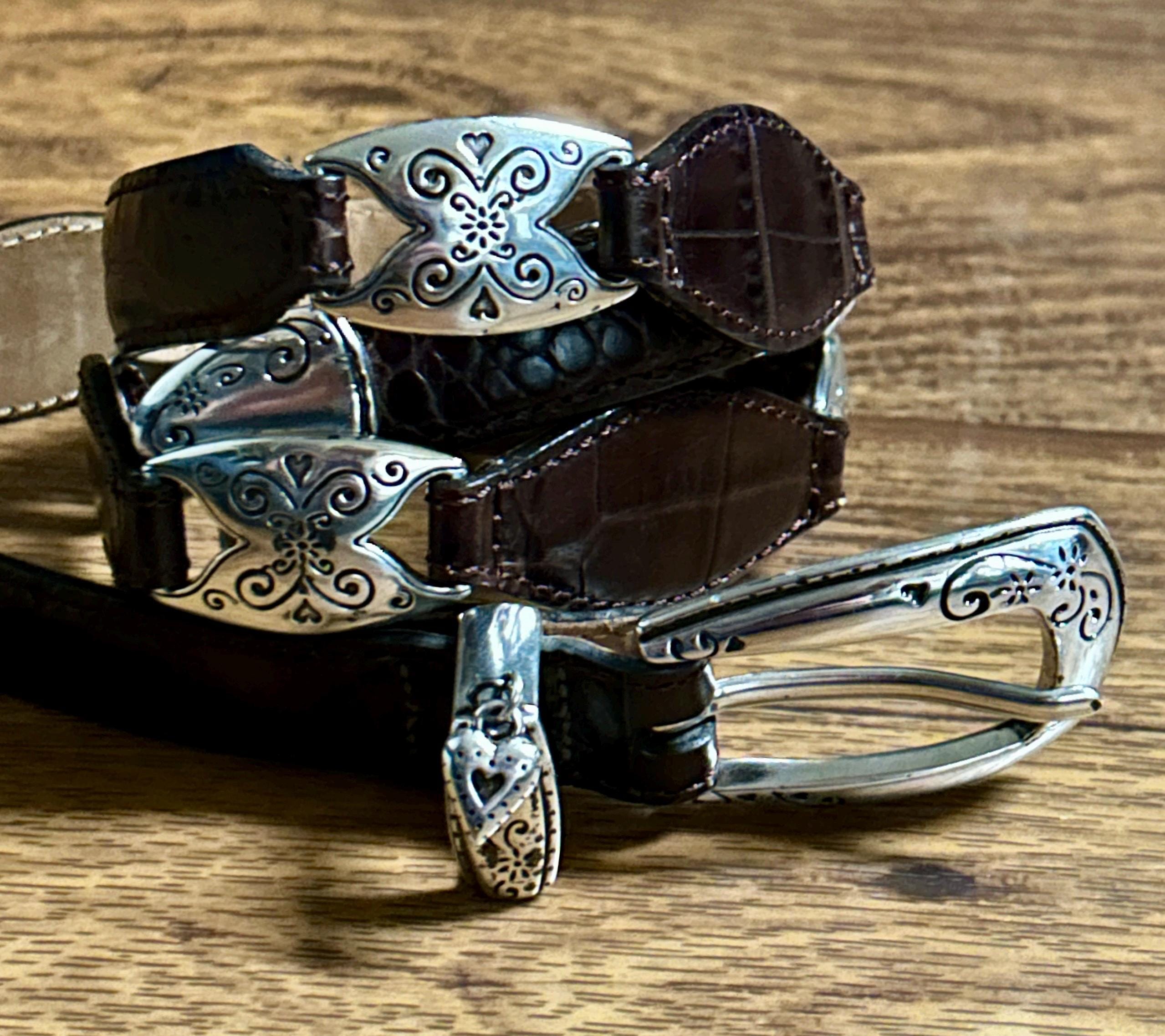 Brighton • Medium (30) • Brown Leather • Silver Buckle 