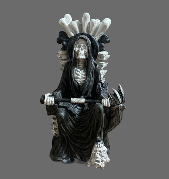 Death Grim Reaper ~ Black Holy Death ~ Sitting on Skeleton Throne