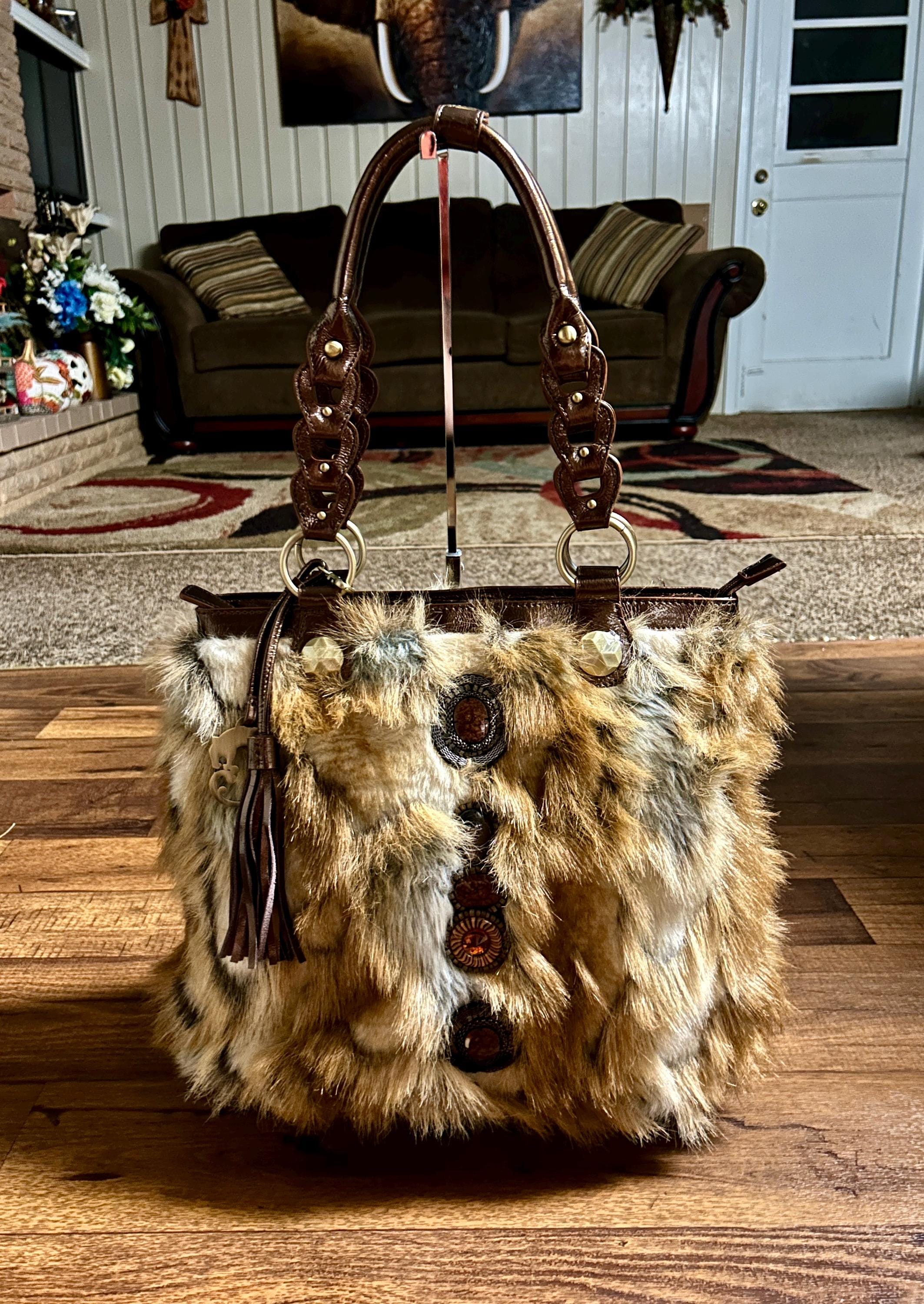 ★HEEARI★ [3rd Reorder] Ange Fur Tote Bag_Brown Designer fashion, Seoul-fully created | W Concept