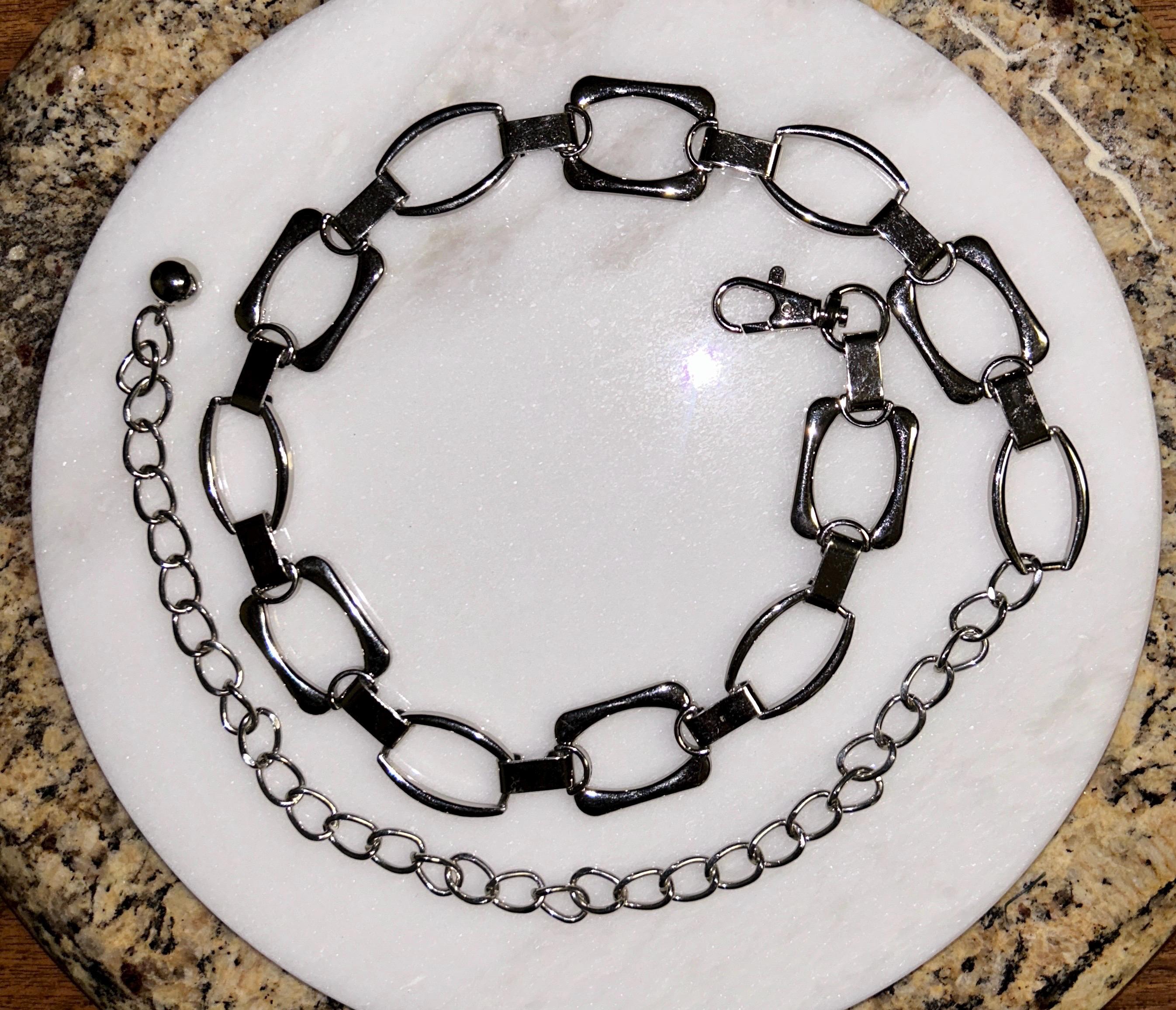 Boho • Silver Tone • Chain • Oval/ Rectangle • Waist  display picture 1