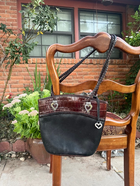 Brighton Purse Black/Brown Leather Shoulder Handba