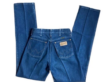 Wrangler ~ Vintage (80’s) ~ Made in USA ~ Men's Size 11 (29/34) ~ Western/Cowboy ~ Denim Blue Jeans