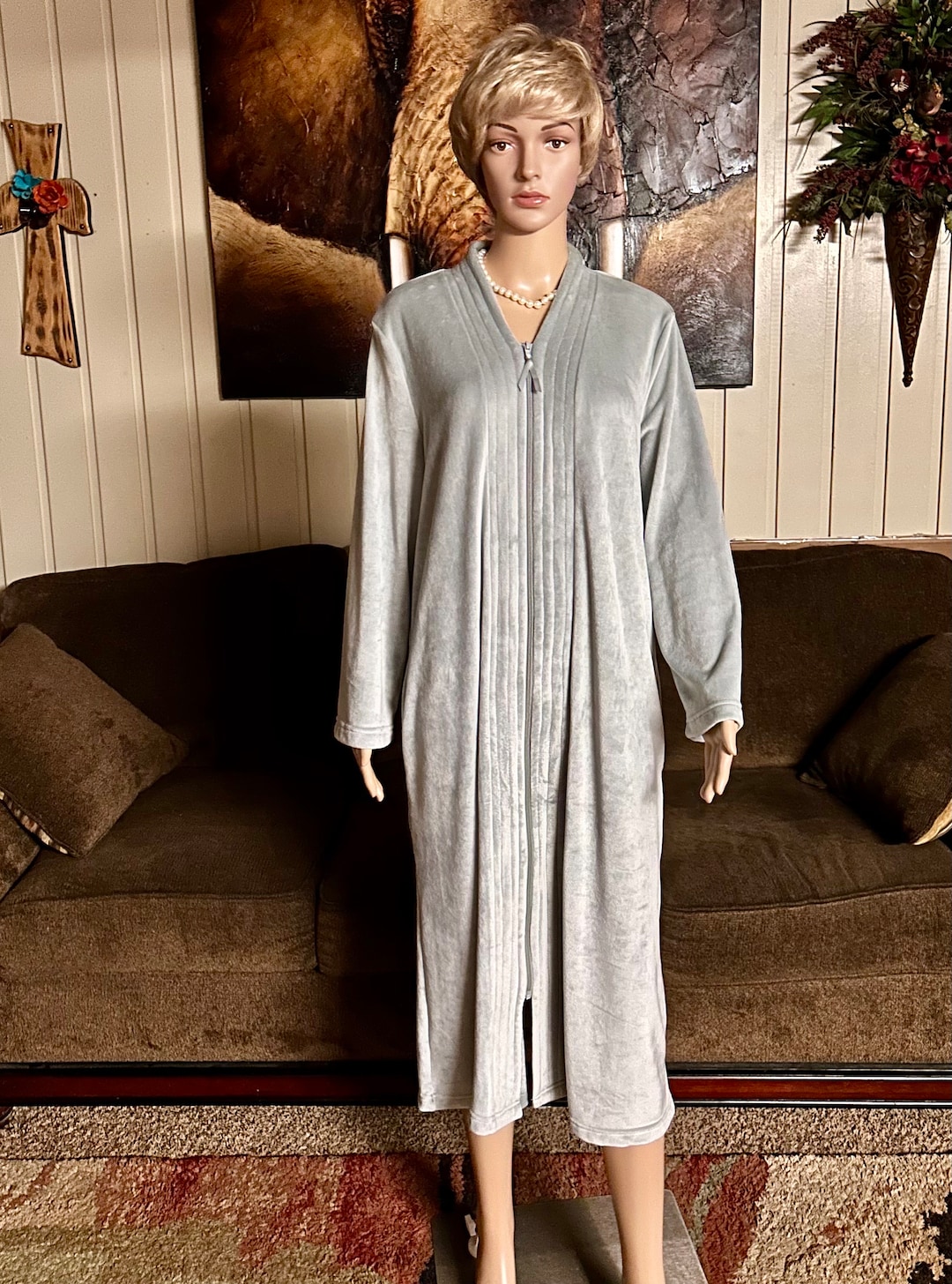 Bath Robes Adonna Sleepwear Robe VTG Adonna Womens LONG Robe SIZE