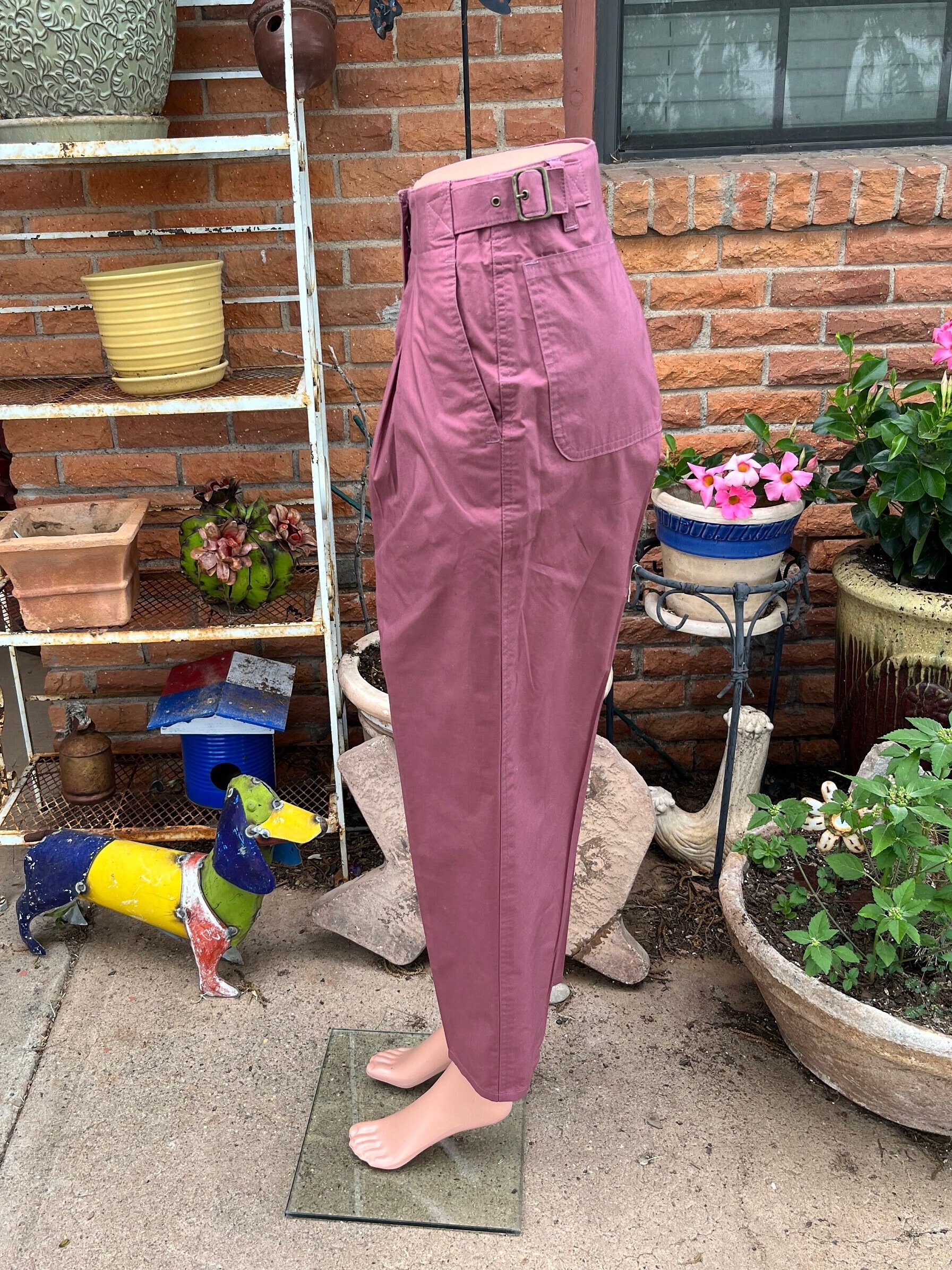 Christian Dior •1980's• Actifs Wide Leg Purple Cropped Pants