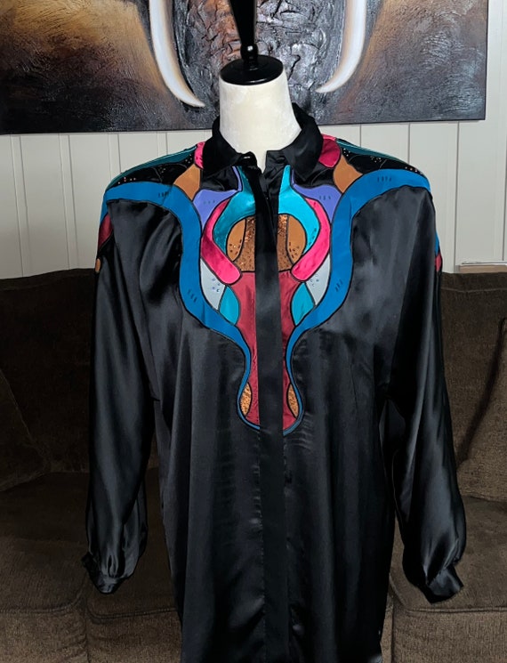 Sir James • Size 8 • Vtg • Elegant Blouse • Multi… - image 3