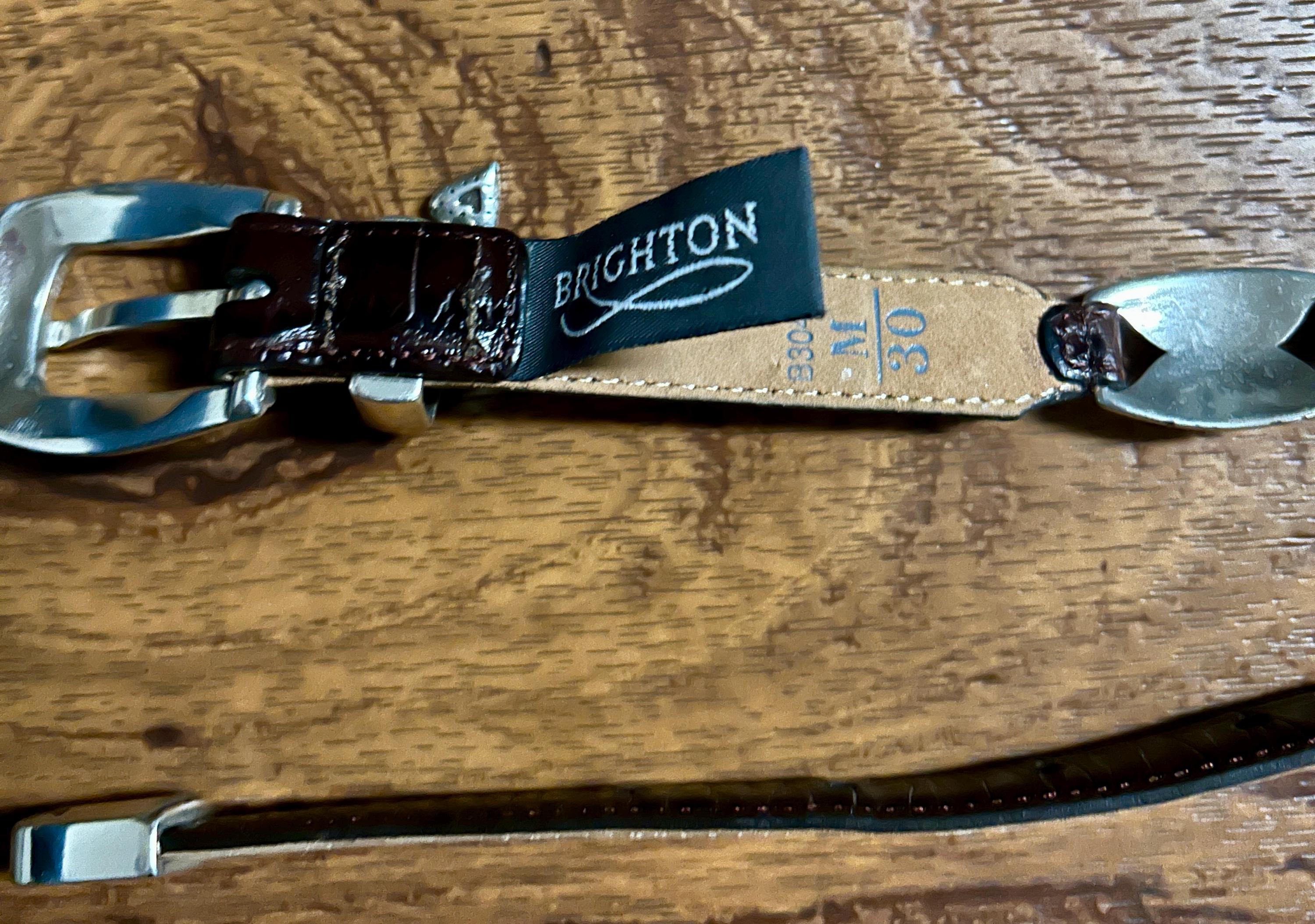 Brighton Brown Leather Belt with Silver Heart Buckle Size Small Brighton • Medium (30) • Brown Leather • Silver Buckle  main image 4