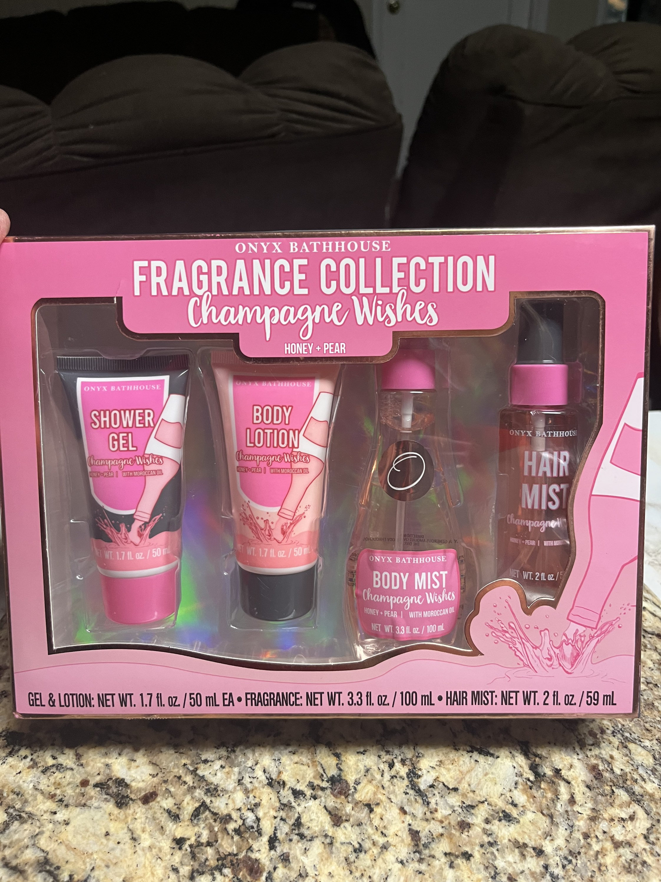 Onyx Bathhouse~fragrance Collection Champagne Wishes 4 Piece Set