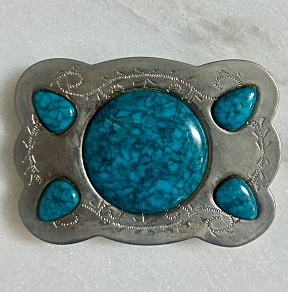 Vintage ~ Western ~ Engraved Vine Design ~ Silver Tone W  display picture 3