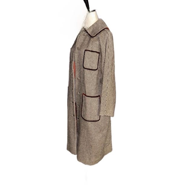 Don Lopez Beverly Hills ~ Women’s Large ~ Vintage ~ USA (Union Made) ~ Brown/ White ~ Trench Coat View 2