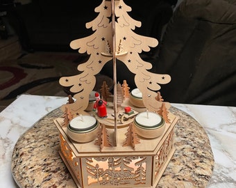 Germany Made Christmas Tree W/ 3 Candle Holders