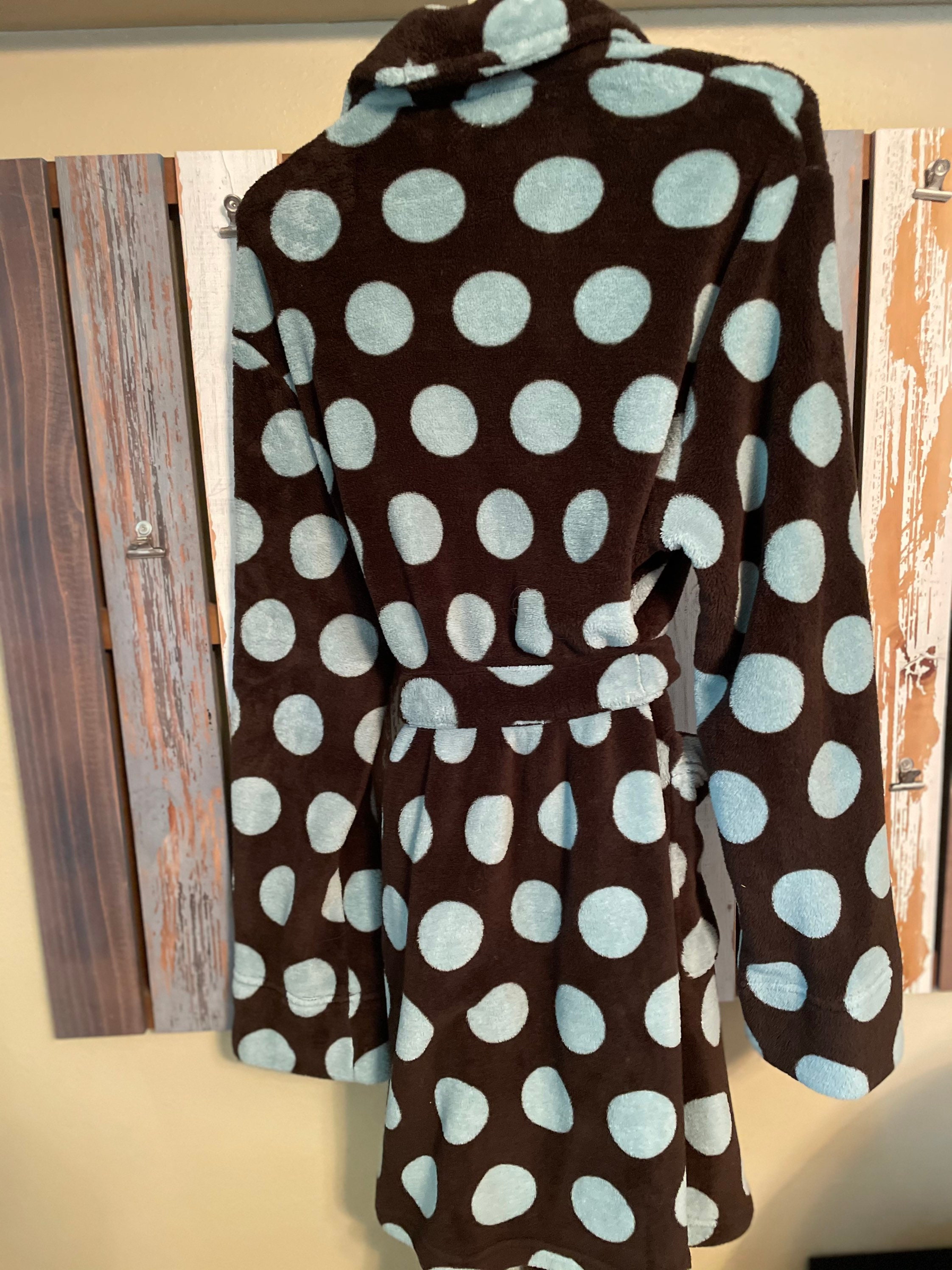red polka dot robe