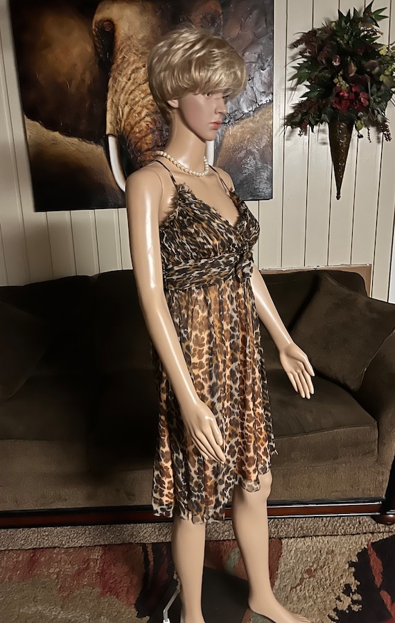 Mesmermize~Leopard Silk Size Medium Sleeveless Dr… - image 10