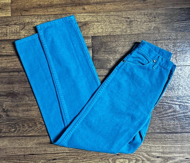 Wrangler ~ Vintage (1980’s) ~ Made in USA ~ Western ~ Cowgirl ~ Turquoise ~ Size 9 (28/34) ~ Bootcut ~ High Rise ~ Jeans Bild 12