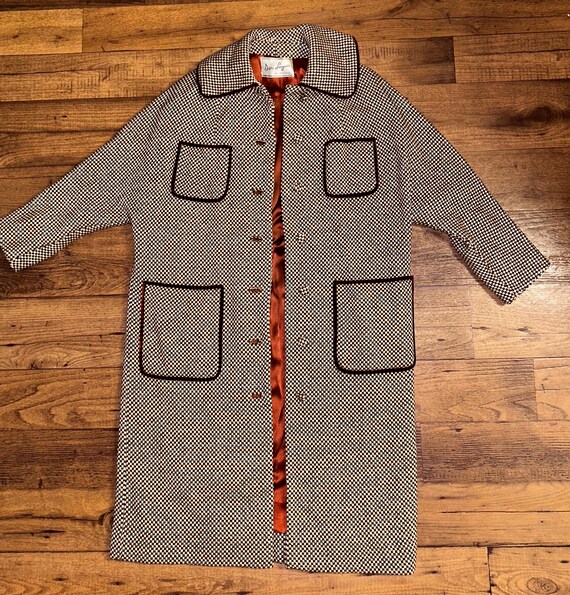 Don Lopez Beverly Hills ~ Women’s Large ~ Vintage ~ USA (Union Made) ~ Brown/ White ~ Trench Coat View 4