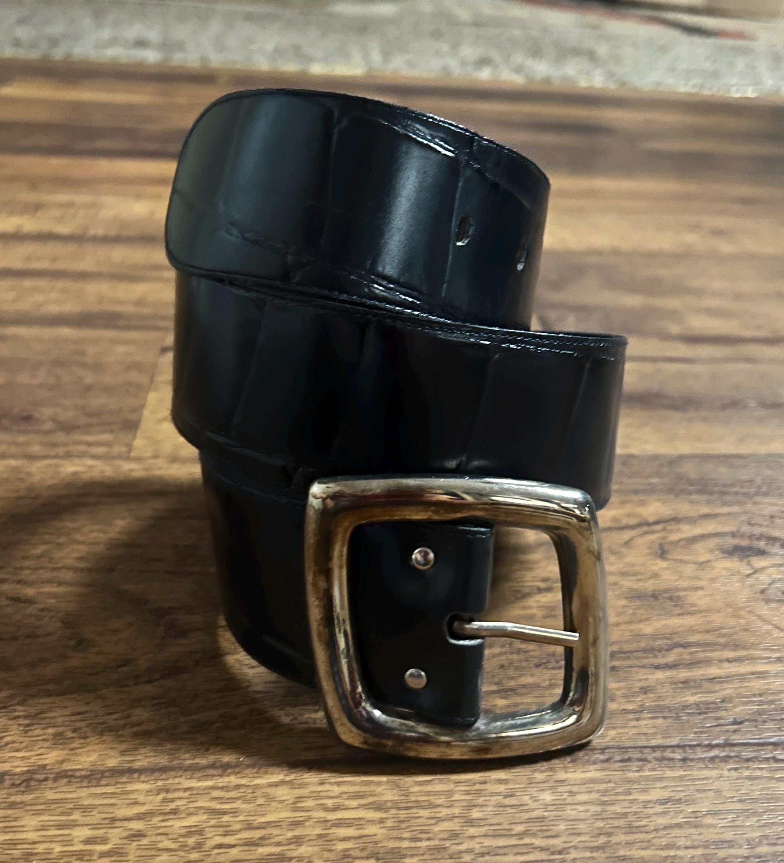 80s robbie nelson navy genuine leather belt size medium large Robbie Nelson (#6658) • Vintage • Small • Leather • Black  main image 3