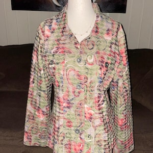 Anology • Large • Floral/Paisley • Beige/Brown/Pink/Red/Blue • Blazer Jacket