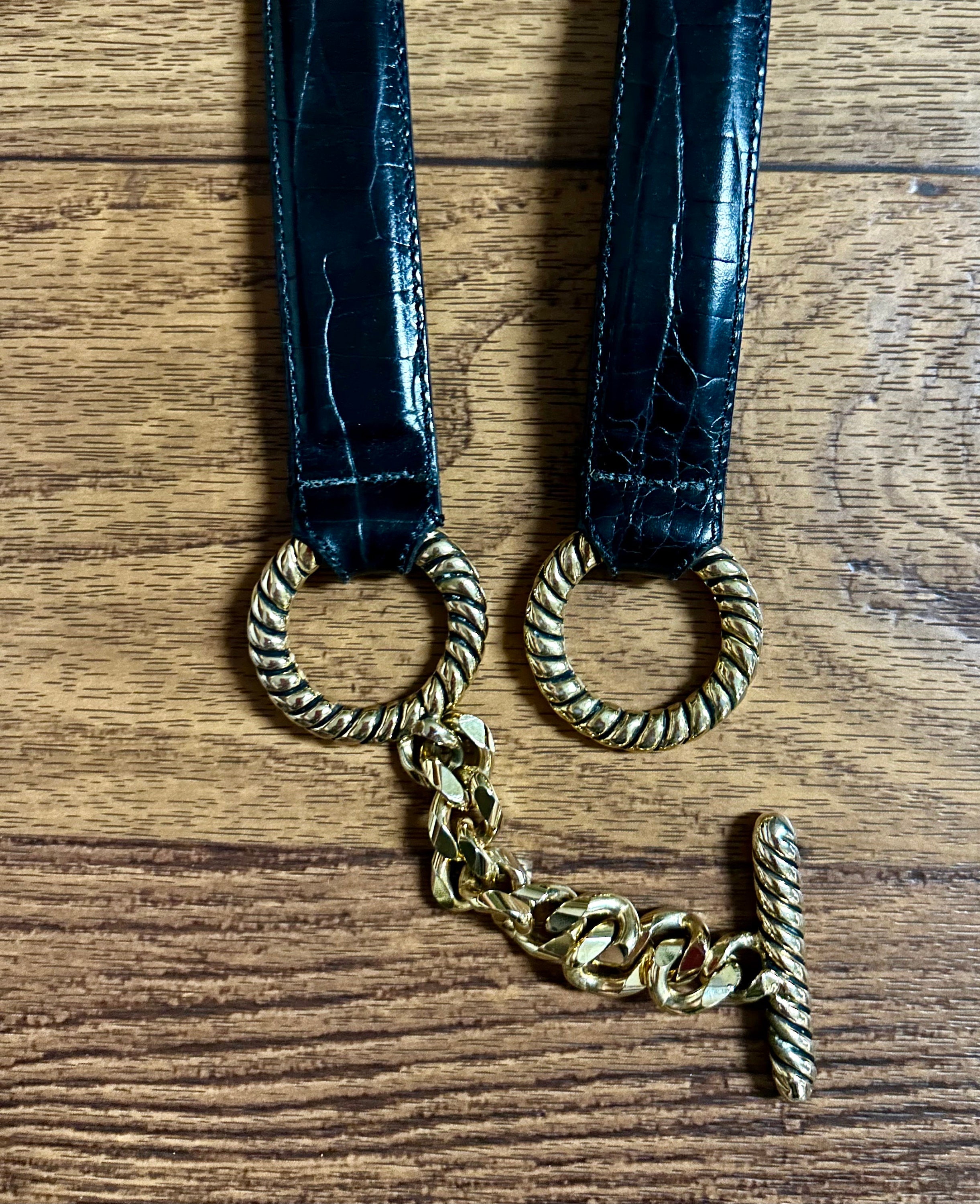 Vicenza Womens Waist Belt Black Golden #1222 Genuine Italian Size 30 Vicenza • Black / Gold • Women Belt • Italian Calf Skin  main image 2
