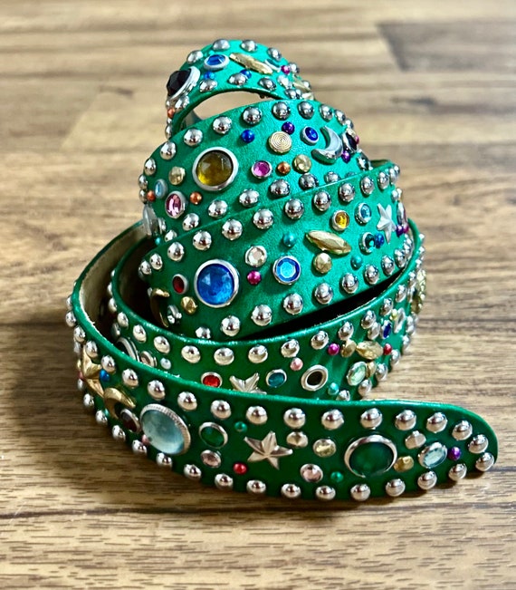 Apple Acc • Vintage • Green • Leather • Beaded / Stones  display picture 1