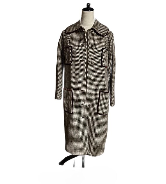 Don Lopez Beverly Hills ~ Women’s Large ~ Vintage ~ USA (Union Made) ~ Brown/ White ~ Trench Coat View 5