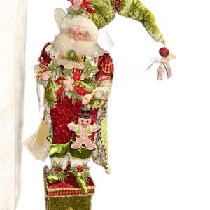 Mark Roberts ~ Fairy Gingerbread Elf ~ Red/ Green/ Gold ~ 21” in. ~ Christmas  Stocking Holder ~  New W/ Box
