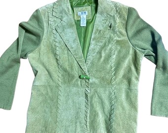 Stonebridge Signature ~ Women’s P Large ~ Green Suede Leather ~ Blazer Jacket