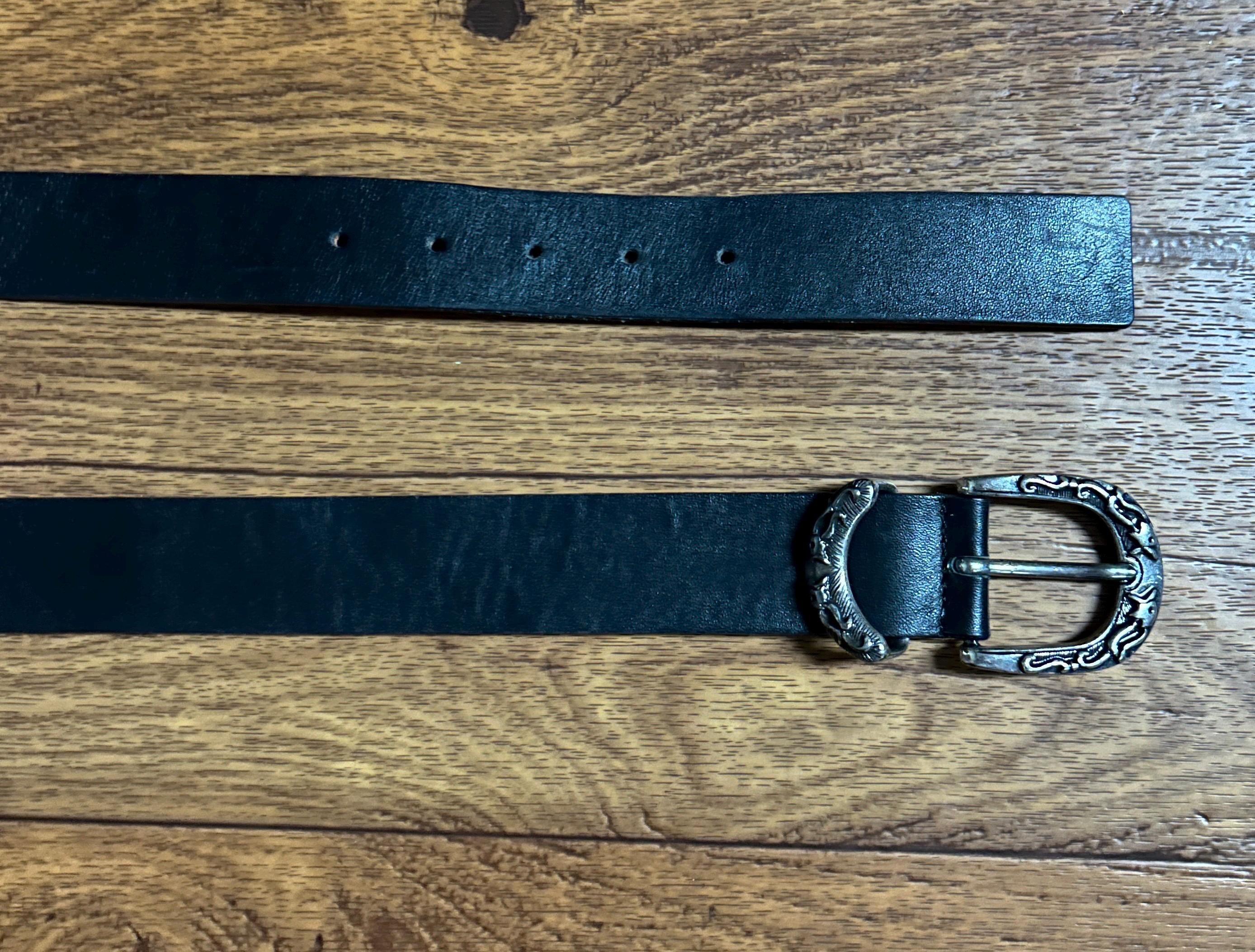 Garuglieri Black Silver Leather Fur Chain Belt Garuglieri Italy Green Leather XL Women main image 3