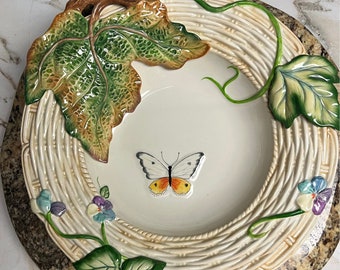 Fitz & Floyd Classics Majolica Butterfly Vintage Bowl