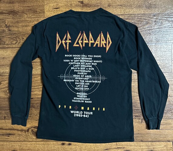 Def Leppard 1983 Tour Big & Tall T-Shirt - Black Short Sleeve Men's Concert Tee
