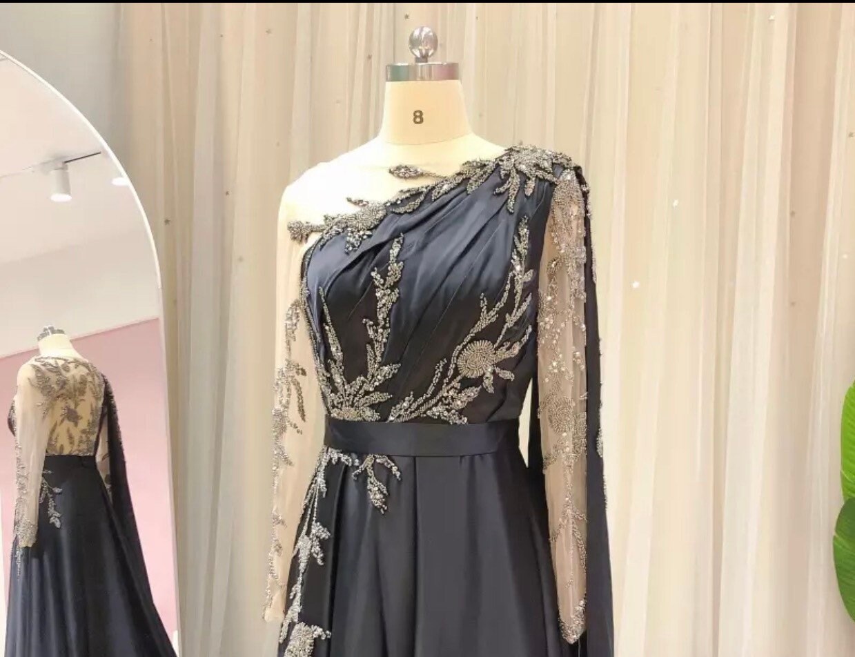 Azura Gowns Custom Made Prom Dress Long Sleeves Dubai Evening