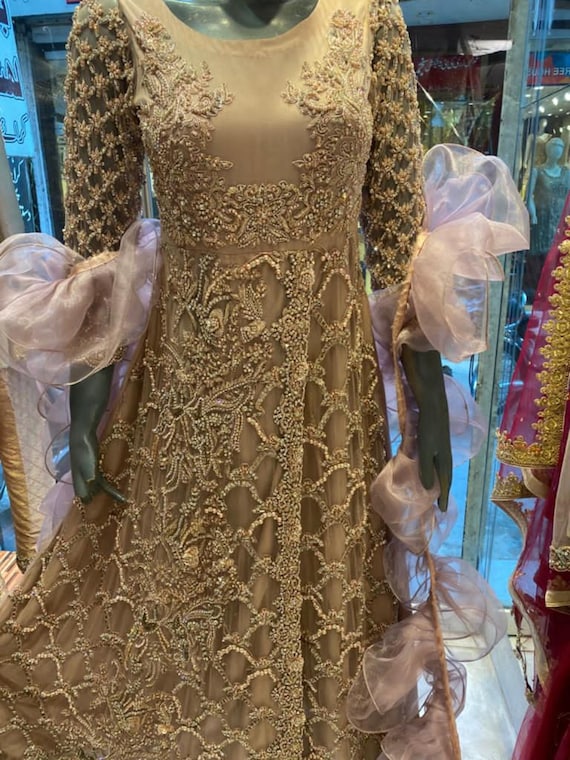 Pakistani Bridal or Party Dress Indian Dress Desi Dress Asian Heavy Outfit for Party Weddings CUSTOMISABLE With Double Stole Dupatta Etsy