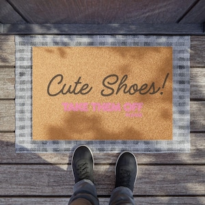 Funny Shoes Off Coir Doormat, Quirky Home Decor