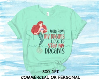 Mermaid Princess Inspired PNG | Ocean Fantasy Sublimation Design | Digital Download