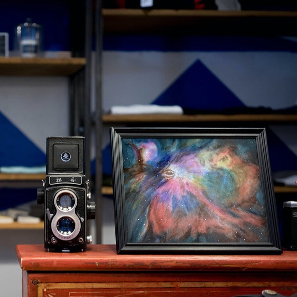 Orion Nebula Watercolour Painting, Galaxy Watercolour Painting, Milky Way Watercolour Painting, Dark Sky Painting, Night Sky Painting