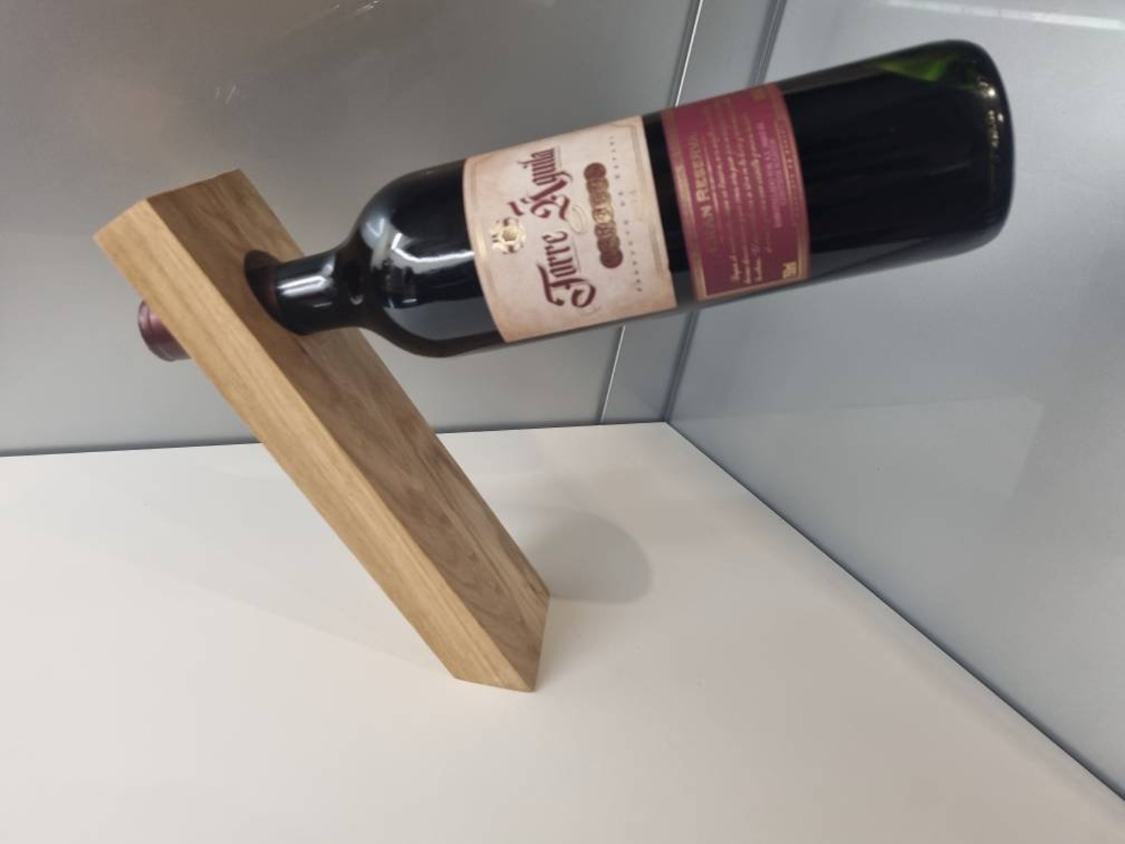 OAK Gravity defying wine bottle holder Etsy