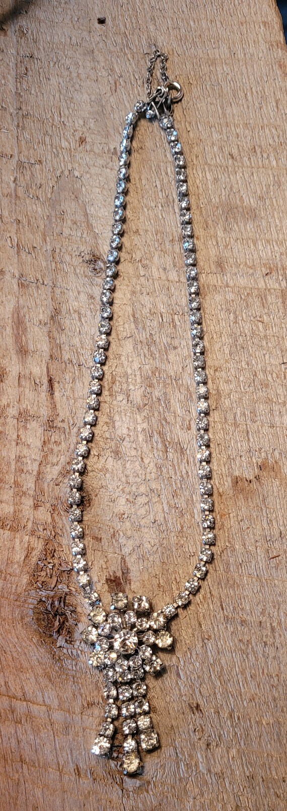 Vintage rhinestone/crystal necklace - image 3