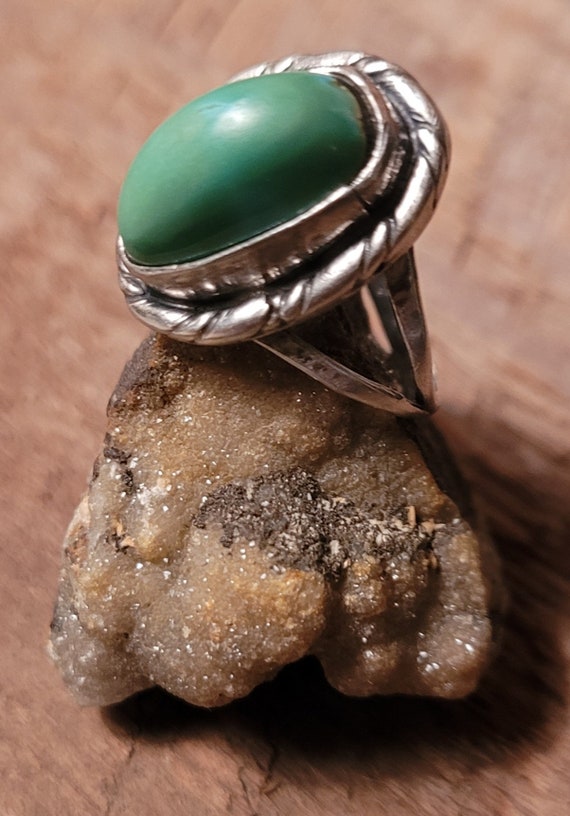 Turquoise and silver ring - image 2