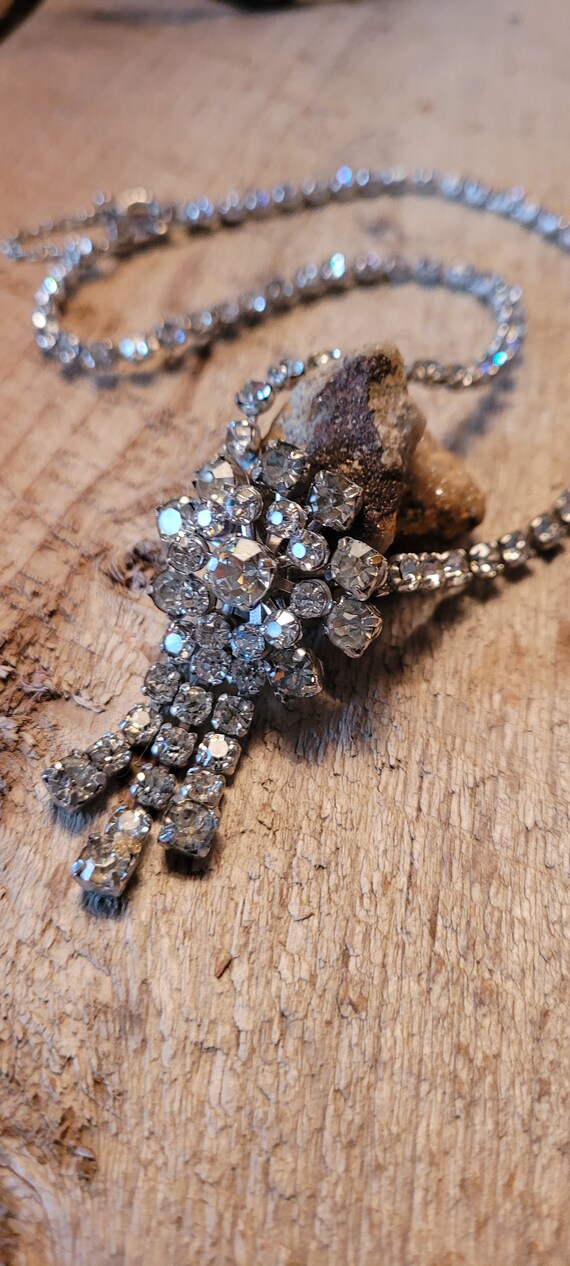 Vintage rhinestone/crystal necklace - image 4