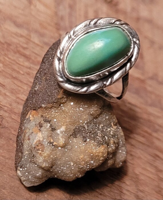 Turquoise and silver ring - image 3